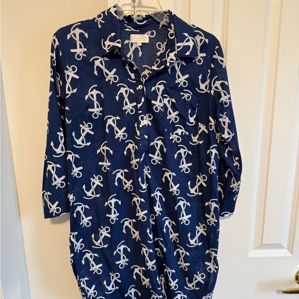 ⚓️ Mud Pie Blue and White Anchor Tunic ⚓️